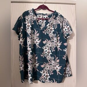 Maurices Floral Women's Top - Green and Pink